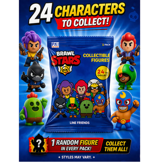 Brawl Stars Collectible Figures Mystery Pack – 1 Random Mini Figure (24 Characters to Collect)